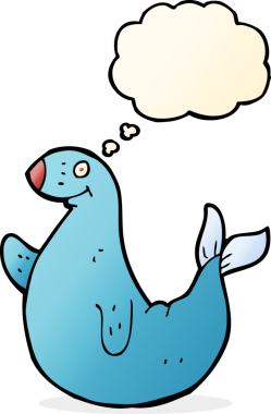 Bir insan tarafından çizilmiş düşünce baloncuklu karikatür mührü