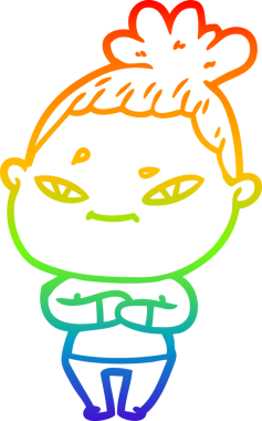 gökkuşağı gradyan çizimi bir insan tarafından çizilmiş bir karikatür kadın