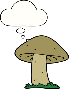 Bir insan tarafından çizilmiş düşünce baloncuklu mantar.