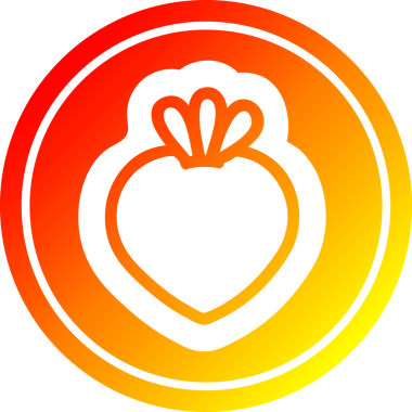 Bir insan tarafından çizilmiş taze meyve dairesel simgesi.