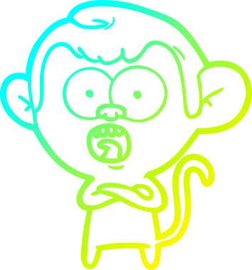 Bir insan tarafından çizilmiş bir çizgi filmin soğuk gradyan çizimi.