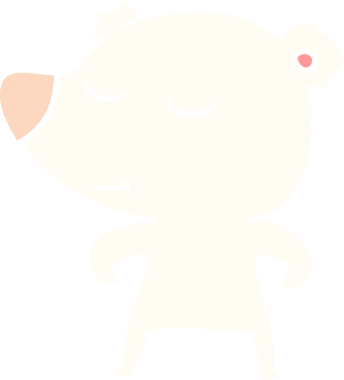 Bir insan tarafından çizilmiş düz renkli kutup ayısı.