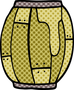 Bir insan tarafından çizilmiş bira fıçısı.