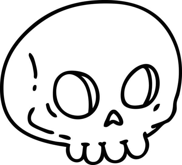 Bir insan tarafından çizilmiş ürkütücü bir cadılar bayramı kafatası karalaması.