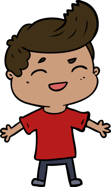 Bir insan tarafından çizilmiş gülen çizgi film adamı.