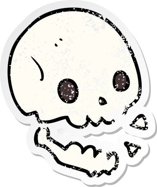 Bir insan tarafından çizilmiş ürkütücü bir karikatür çıkartması.