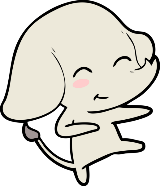 Bir insan tarafından çizilmiş şirin bir fil.