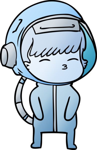 Bir insan tarafından çizilmiş meraklı astronot çizgi filmi.