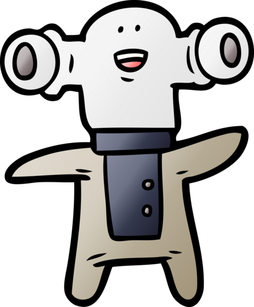 Bir insan tarafından çizilmiş dostane bir uzaylı çizgi filmi.