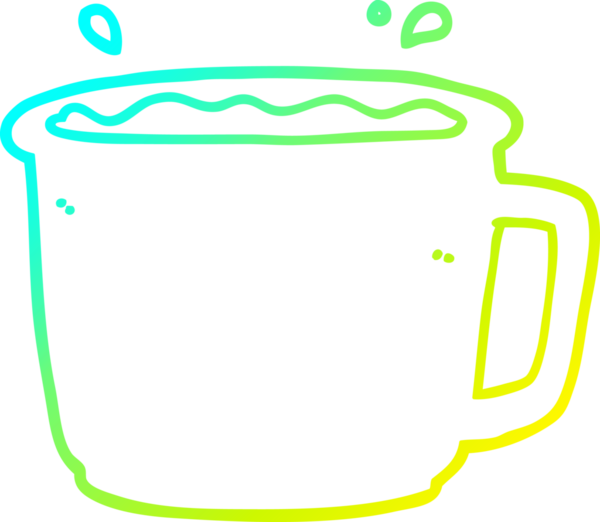 Bir insan tarafından çizilmiş bir kahve fincanının soğuk gradyan çizimi