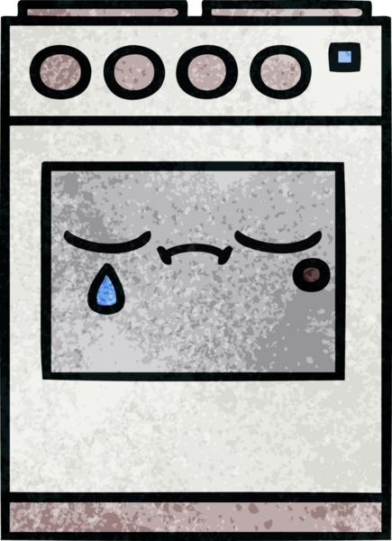 Bir insan tarafından çizilmiş mutfak fırınının retro grunge deseni.