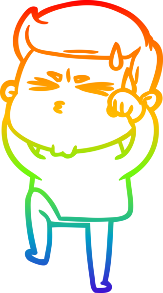 Bir insan tarafından çizilmiş terleyen bir çizgi film karakterinin çizimi.