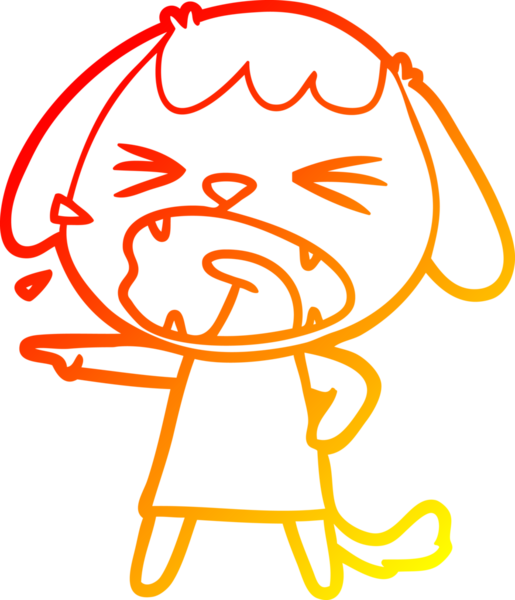 Bir insan tarafından çizilmiş şirin bir köpeğin sıcak çizgi çizimi.