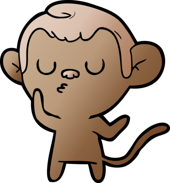 Bir insan tarafından çizilmiş çizgi maymun.