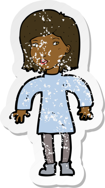 Bir insan tarafından çizilmiş, tetikte bir karikatürün gerilimli çıkartması.