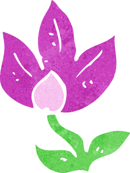 Bir insan tarafından çizilmiş karikatür çiçeği