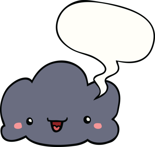 Bir insan tarafından çizilmiş tatlı bir çizgi film bulutu.