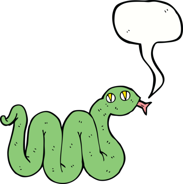 Bir insan tarafından çizilmiş komik bir çizgi film yılanı.