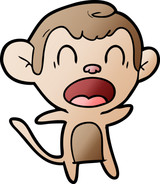 Bir insan tarafından çizilmiş bağıran çizgi maymun.