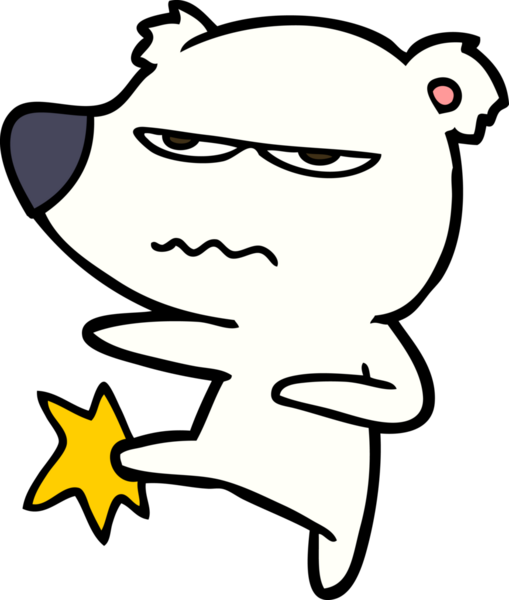 Bir insan tarafından çizilen kızgın kutup ayısı çizgi filmi.