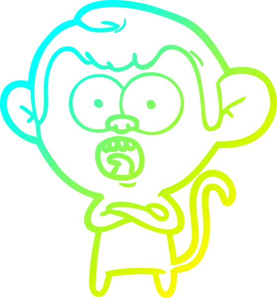 Bir insan tarafından çizilmiş bir çizgi filmin soğuk gradyan çizimi.