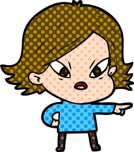 Çizgi film bir insan tarafından çizilmiş stresli kadın.