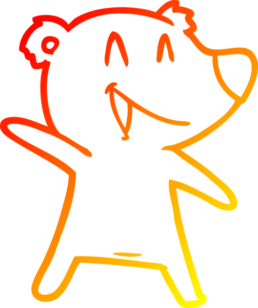 Bir insan tarafından çizilmiş gülen ayı karikatürü.