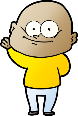 Bir insan tarafından çizilmiş kel bir adam.