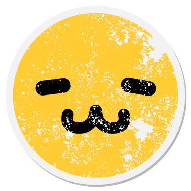 Bir insan tarafından çizilmiş içerik hayvan yüzlü dairesel etiket