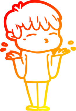 Bir insan tarafından çizilmiş, çizgi film karakteri meraklı bir çocuk çizimi.