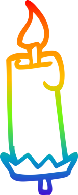 gökkuşağı gradyan çizgi çizimi bir insan tarafından çizilmiş mum