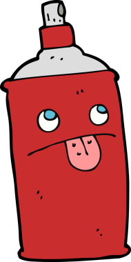 Bir insan tarafından çizilmiş çizgi film spreyi.