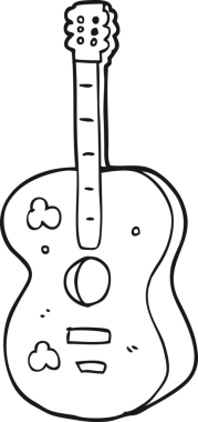 bir insan tarafından çizilmiş karikatür gitar