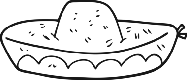 Bir insan tarafından çizilmiş siyah beyaz bir şapka.