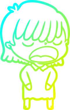 Bir insan tarafından yüksek sesle çizilmiş bir karikatür kadın çizimi.