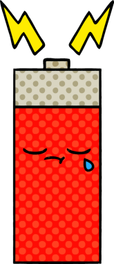 Bir insan tarafından çizilmiş bir bataryanın çizgi roman tarzı