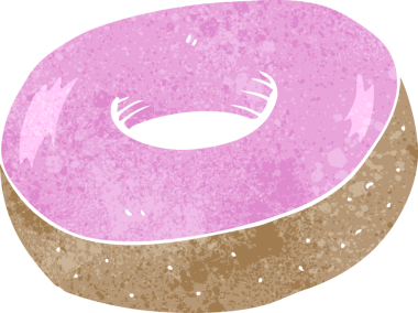 Bir insan tarafından çizilmiş çizgi film çöreği.