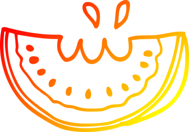 Bir insan tarafından çizilmiş karpuz karpuzunun sıcak çizgi çizimi