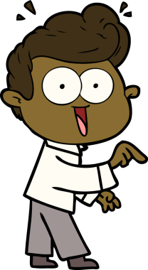 Bir insan tarafından çizilmiş heyecanlı bir çizgi film.