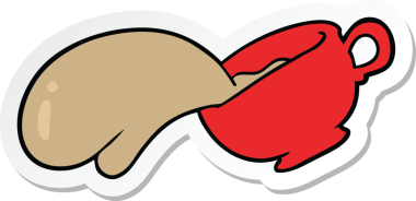 Bir insan tarafından çizilmiş bir kahve fincanının çıkartması.