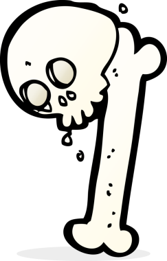 Bir insan tarafından çizilmiş bir cadılar bayramı kemik numarası.