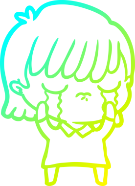 Bir insan tarafından çizilmiş ağlayan bir karikatür çizimi.