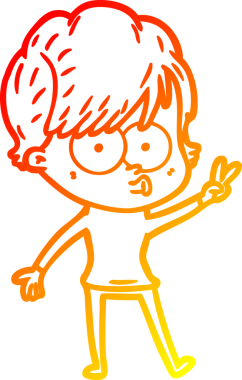 Bir insan tarafından çizilmiş bir karikatür kadın çizimi