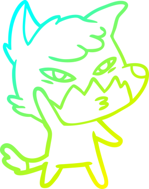 Bir insan tarafından çizilmiş akıllı bir tilkinin soğuk çizgi çizimi.