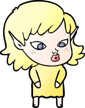 Bir insan tarafından çizilmiş güzel elf kızı.