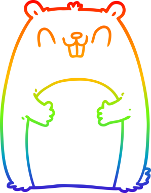 gökkuşağı gradyan çizgi çizimi bir insan tarafından çizilmiş mutlu sincap