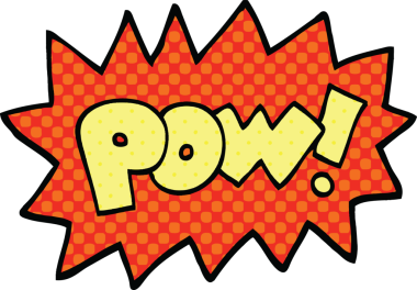 bir insan tarafından çizilmiş çizgi roman tarzı pow sembolü