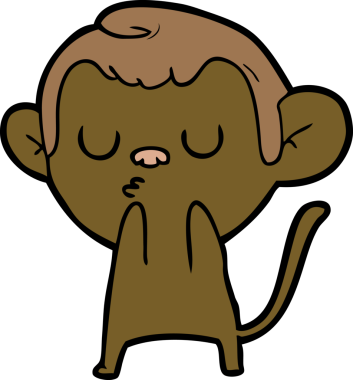 Bir insan tarafından çizilmiş çizgi maymun.