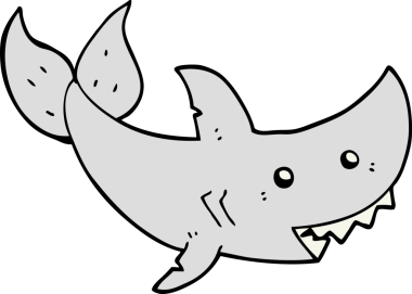 Bir insan tarafından çizilmiş bir köpek balığı.