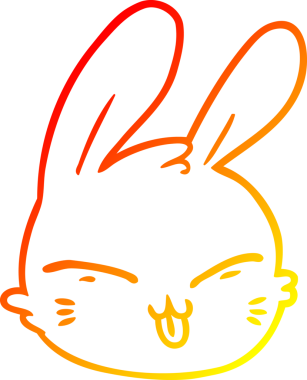 Bir insan tarafından çizilmiş bir tavşan suratının sıcak çizgi çizimi